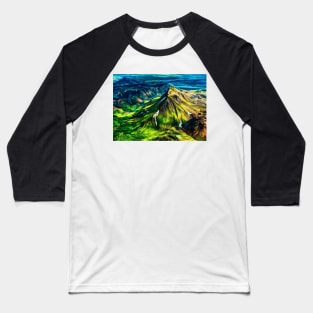 Mountains Oil painting Baseball T-Shirt
